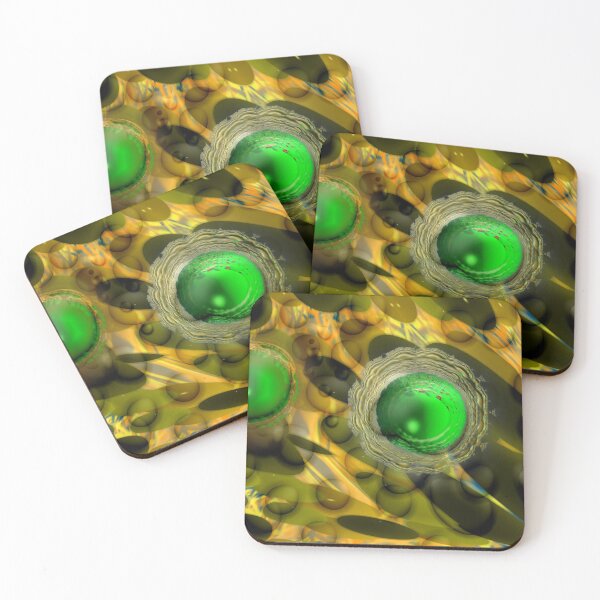 Item preview, 3d green shining jewels between gold space galaxy  designed and sold by jotcar.