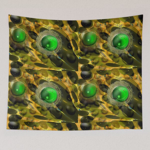Item preview, 3d green shining jewels between gold space galaxy  designed and sold by jotcar.