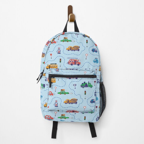Vista previa del artículo con la obra «Autos y camiones en azul claro», diseñado y vendido por Pinkdeer Designs.
