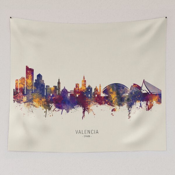Item preview, Valencia Spain Skyline designed and sold by ArtPrints.