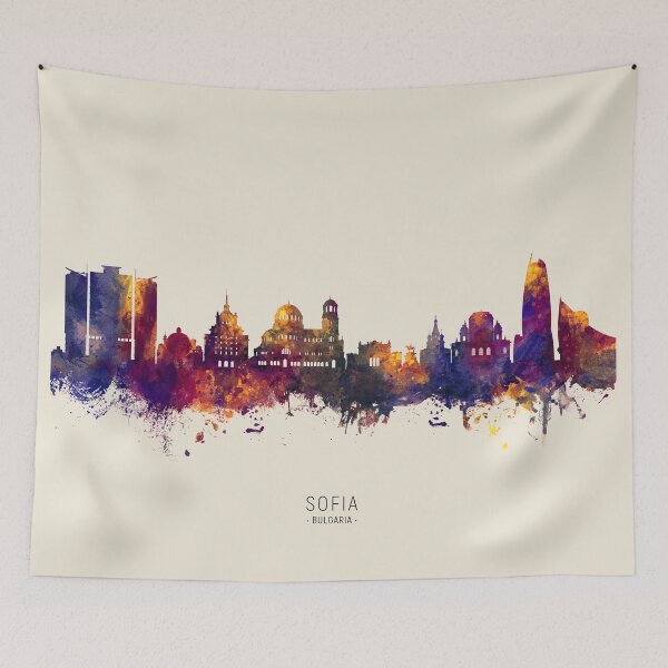 Item preview, Sofia Bulgaria Skyline designed and sold by ArtPrints.