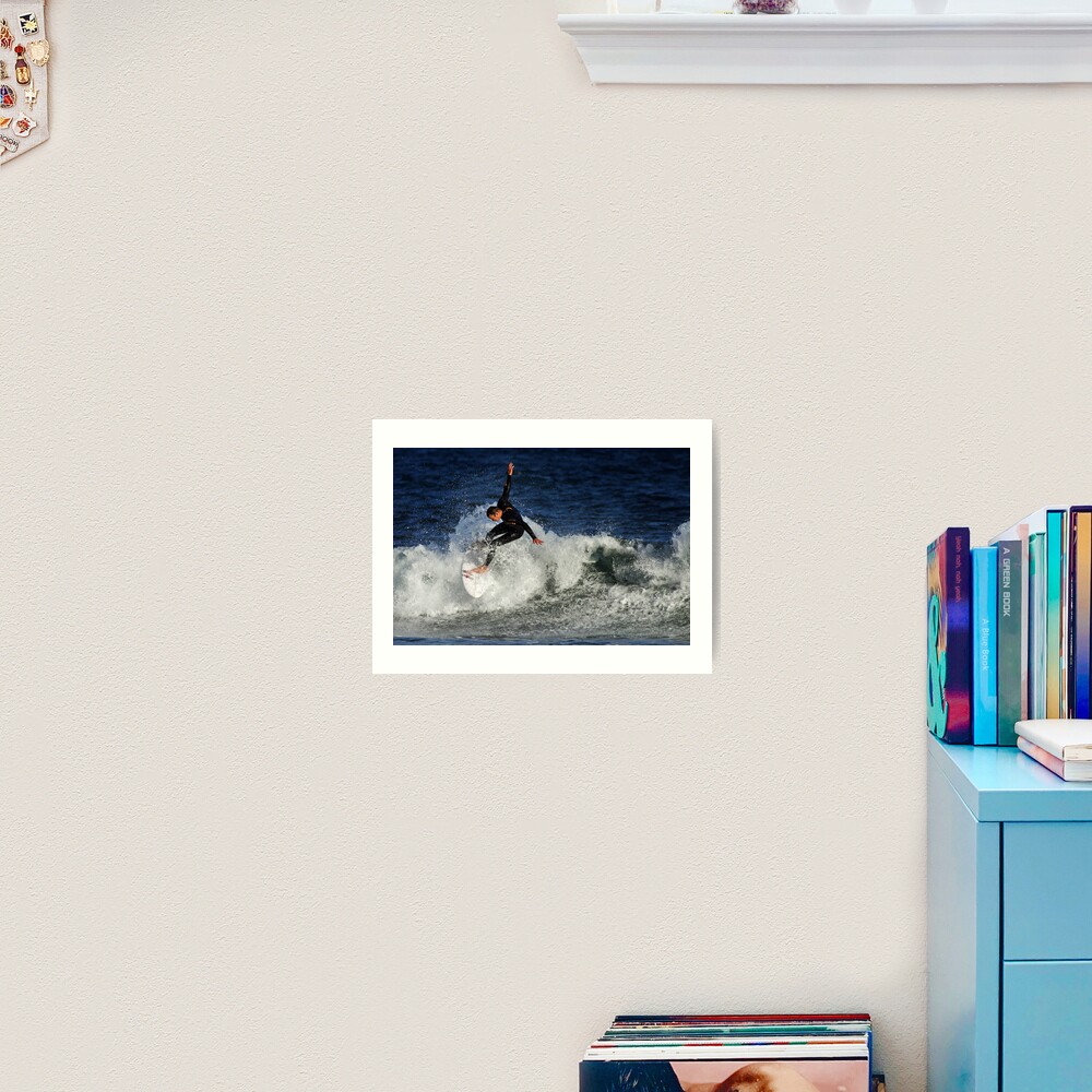 Surfing at Winkipop Art Print