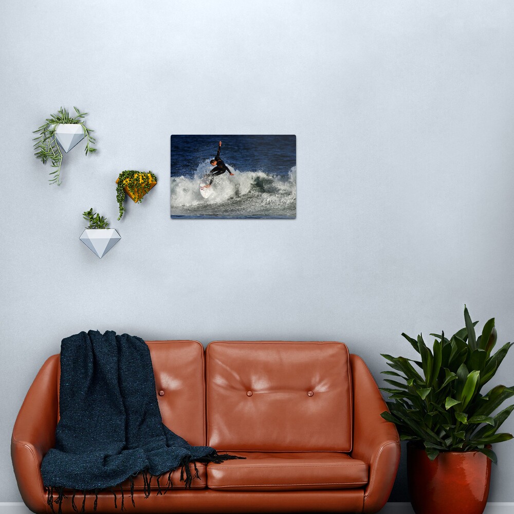 Surfing at Winkipop Metal Print