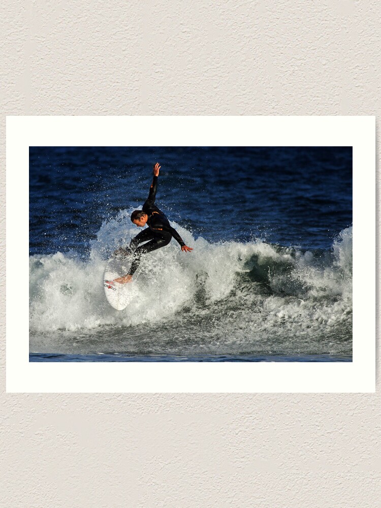 Alternate view of Surfing at Winkipop Art Print