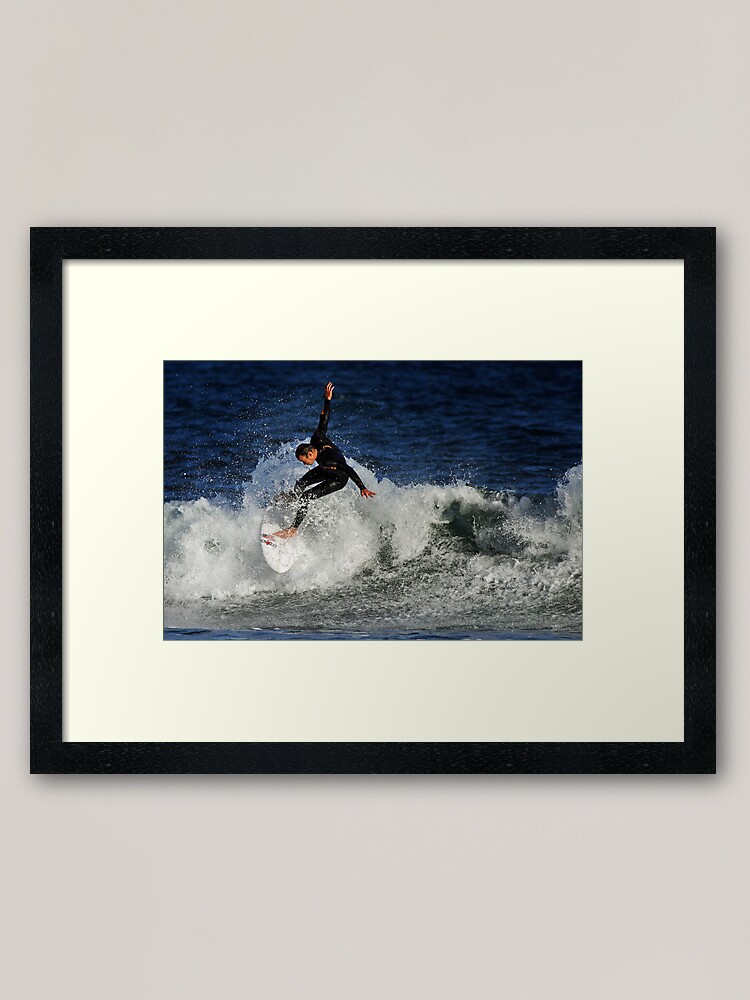 Alternate view of Surfing at Winkipop Framed Art Print
