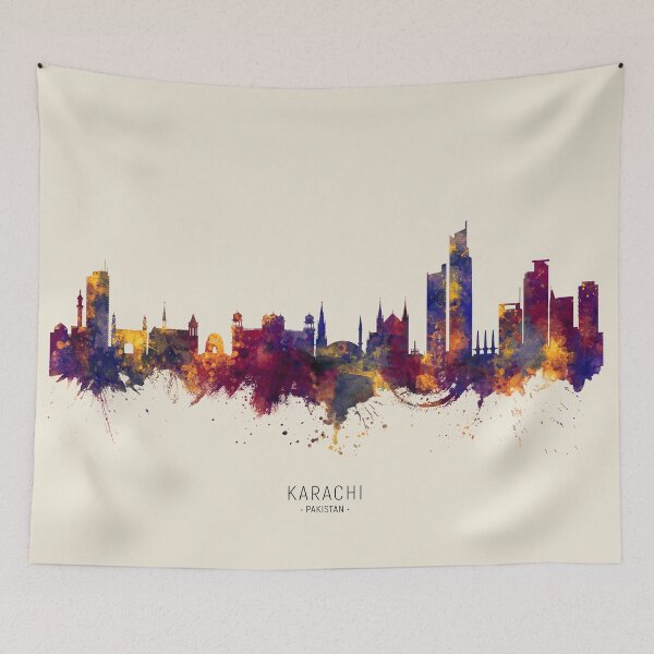 Artikelvorschau, Karachi Pakistan Skyline entworfen und verkauft von ArtPrints.