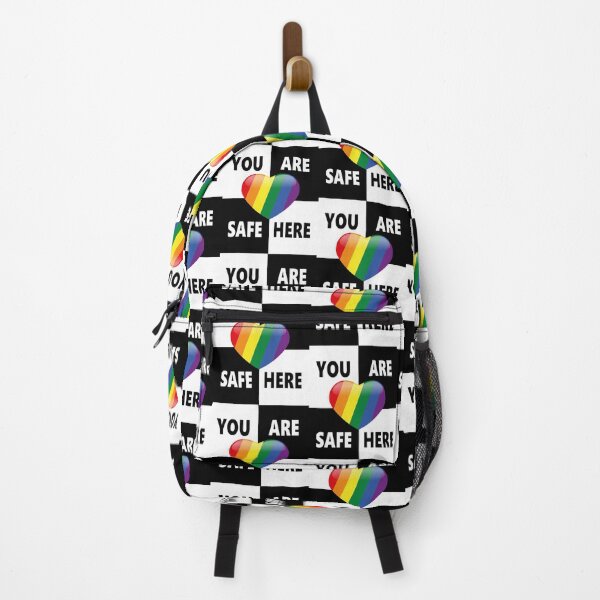 Item preview, You Are Safe Here LGBTQ+ Rainbow Heart Ally designed and sold by beaugence.