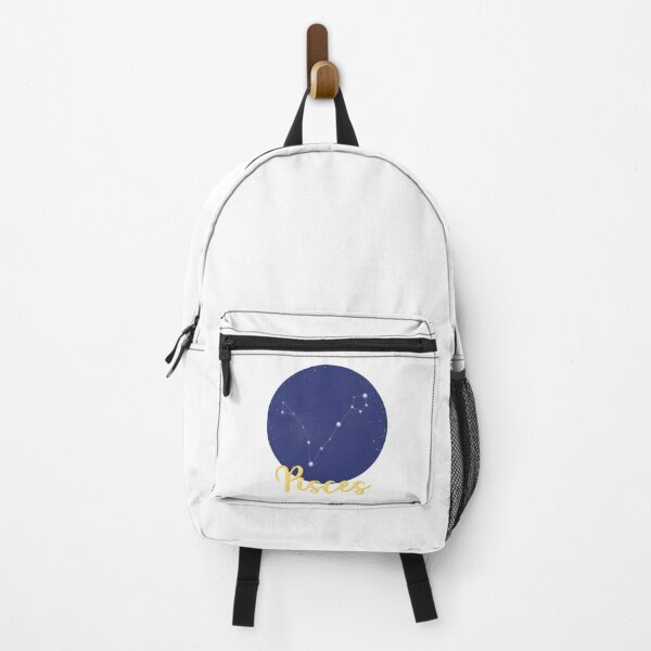 Item preview, pisces Star sign constellation design with pisces in yellow calligraphy underneath designed and sold by Jenny Romeril.