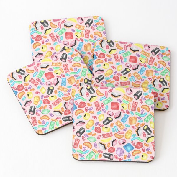 Item preview, Rainbow Diet - a colorful assortment of hand-drawn candy on pale pink designed and sold by Perrin Le Feuvre.
