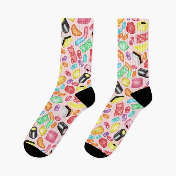 Item preview, Rainbow Diet - a colorful assortment of hand-drawn candy on pale pink designed and sold by Perrin Le Feuvre.