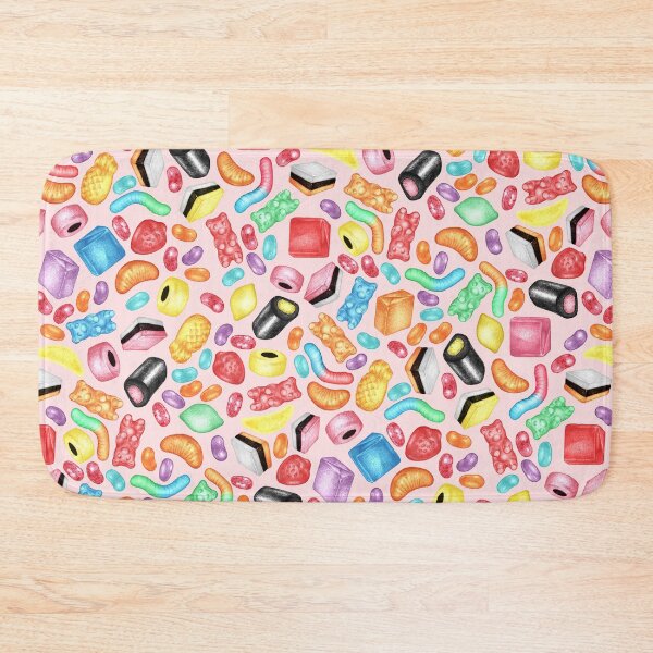Item preview, Rainbow Diet - a colorful assortment of hand-drawn candy on pale pink designed and sold by Perrin Le Feuvre.
