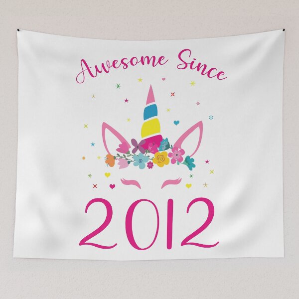 Item preview, Awesome Since 2012 Cute Unicorn 8 Years Old Funny 8th Birthday Anniversary Gift designed and sold by Md. Manjur Ahamed.