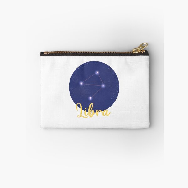 Item preview, Libra star sign constellation design with Libra in yellow calligraphy underneath designed and sold by Jenny Romeril.