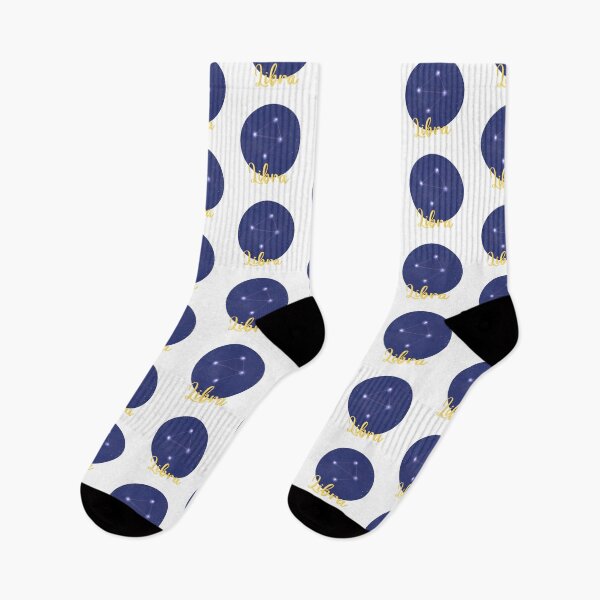 Item preview, Libra star sign constellation design with Libra in yellow calligraphy underneath designed and sold by Jenny Romeril.