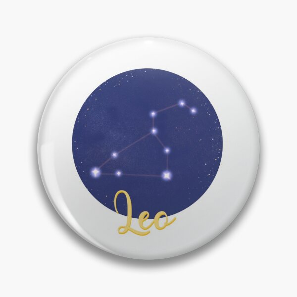 Item preview, Leo star sign constellation design with Leo in yellow calligraphy underneath designed and sold by Jenny Romeril.