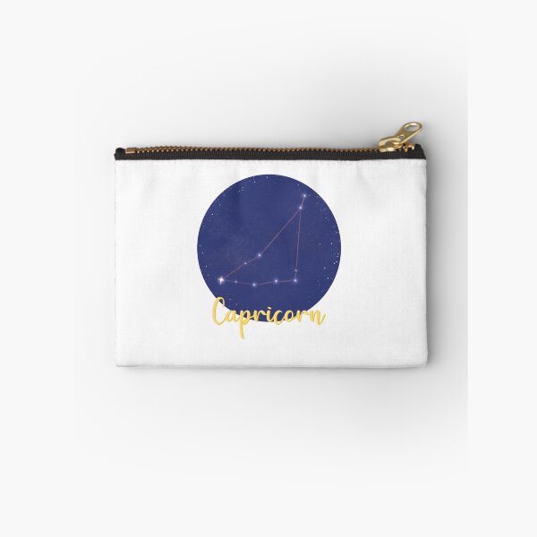 Item preview, Capricorn star sign constellation design with Capricorn in yellow calligraphy underneath designed and sold by Jenny Romeril.
