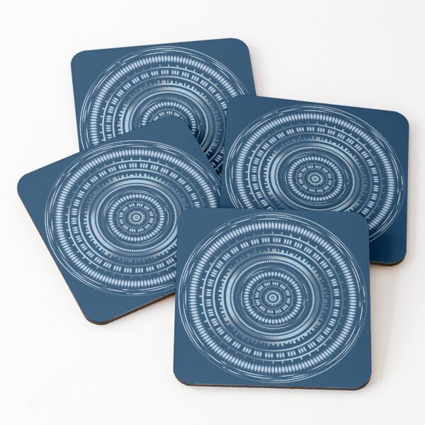 Item preview, Technical ring - technical mandala 1 - Dark blue background designed and sold by SparkleandSmile.