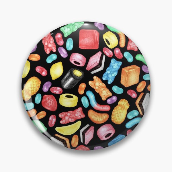 Item preview, Rainbow Diet - a colorful assortment of hand-drawn candy on black designed and sold by Perrin Le Feuvre.