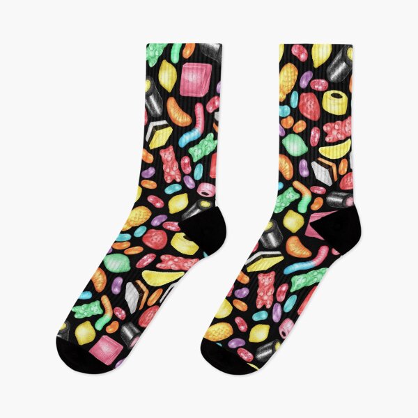 Item preview, Rainbow Diet - a colorful assortment of hand-drawn candy on black designed and sold by Perrin Le Feuvre.