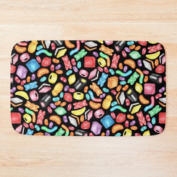 Item preview, Rainbow Diet - a colorful assortment of hand-drawn candy on black designed and sold by Perrin Le Feuvre.