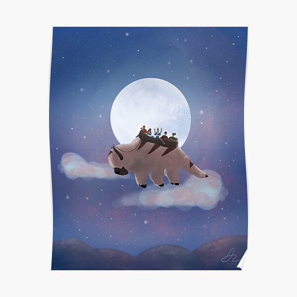 Appa and Team Avatar: Under the Moon Poster