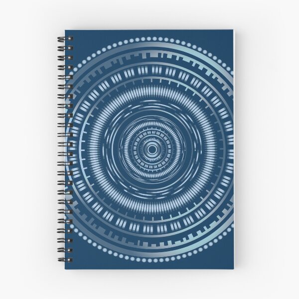 Item preview, Technical ring - technical mandala 2 - Dark blue background designed and sold by SparkleandSmile.