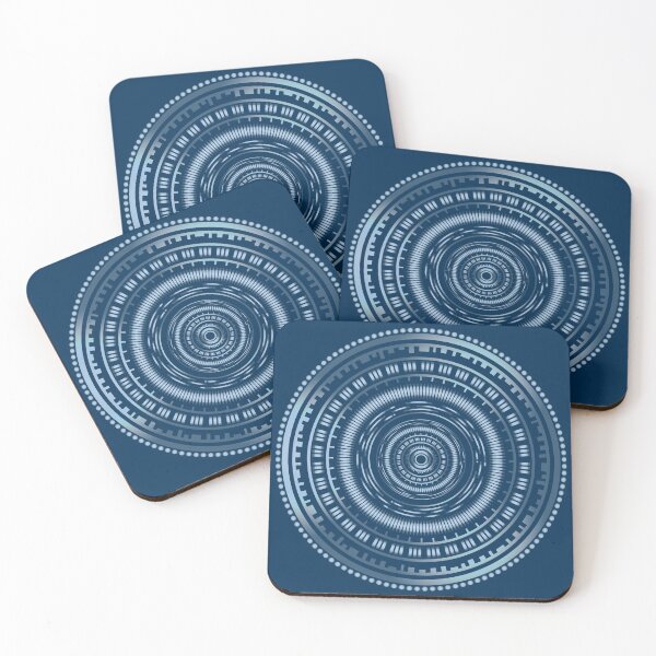 Item preview, Technical ring - technical mandala 2 - Dark blue background designed and sold by SparkleandSmile.