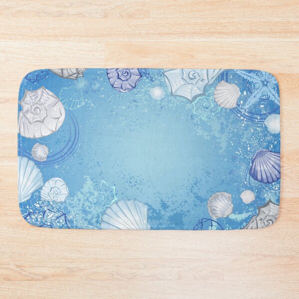 Item preview, Blue background with seashells designed and sold by Blackmoon9.