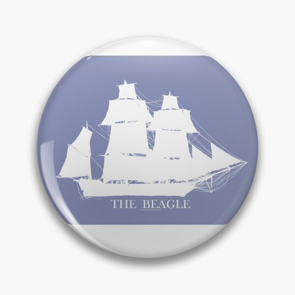 Item preview, HMS Beagle white on mid blue designed and sold by Tony Fernandes Nautical Gifts.