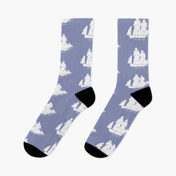 Item preview, HMS Beagle white on mid blue designed and sold by Tony Fernandes Nautical Gifts.