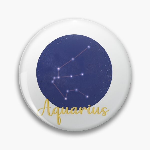 Item preview, Aquarius star sign constellation design with Aquarius in yellow calligraphy underneath designed and sold by Jenny Romeril.