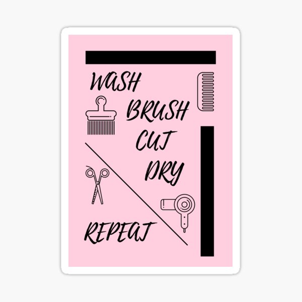 Pink Wash Brush Cut Dry Repeat Sticker