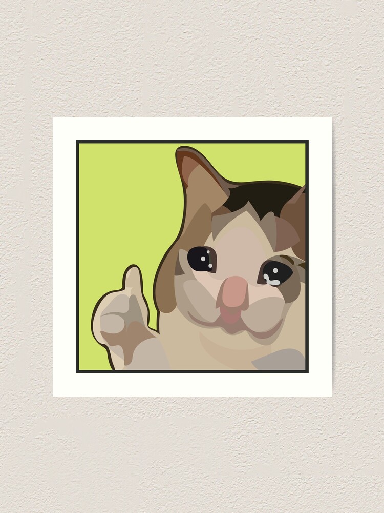 "sad cat thumbs up meme " Art Print by dzsergio Redbubble