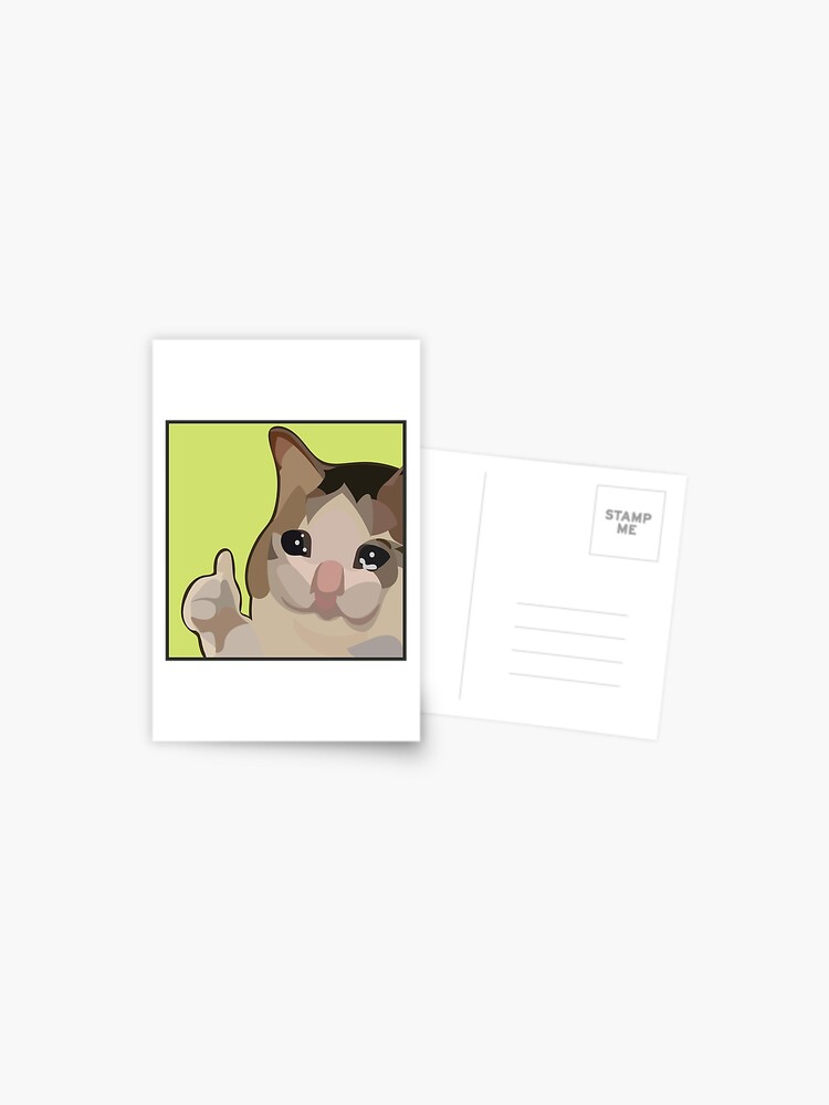 Carte Postale Chat Triste Pouce En L Air Meme Par Dzsergio Redbubble