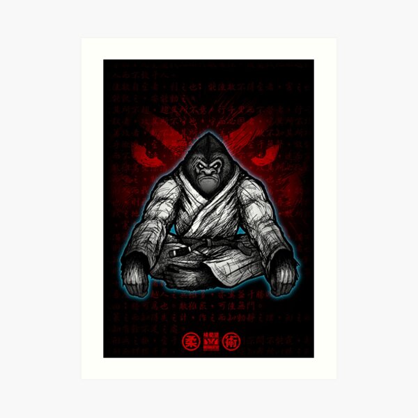 Black Belt Gorilla Art Print