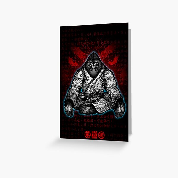 Black Belt Gorilla Greeting Card