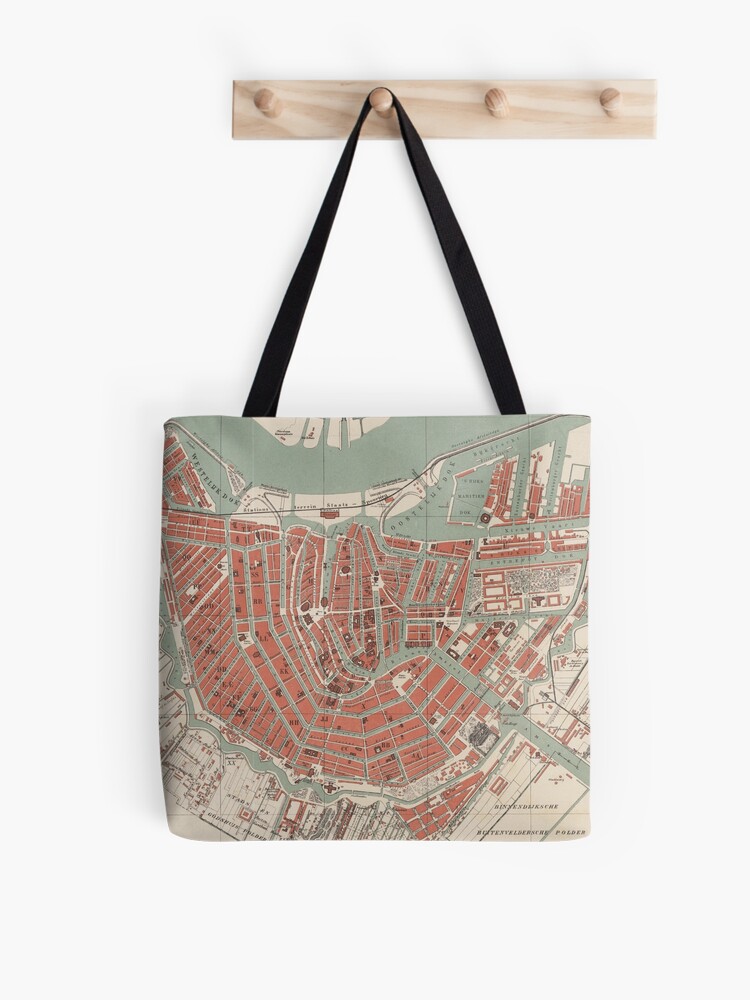 rem oorlog voordat Vintage Map of Amsterdam (1875)" Tote Bag for Sale by BravuraMedia |  Redbubble