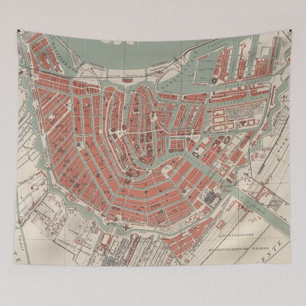 Item preview, Vintage Map of Amsterdam (1875) designed and sold by BravuraMedia.