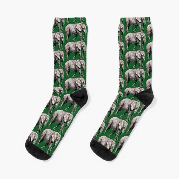 Majestic African Elefant bull for colored backgrounds Socks