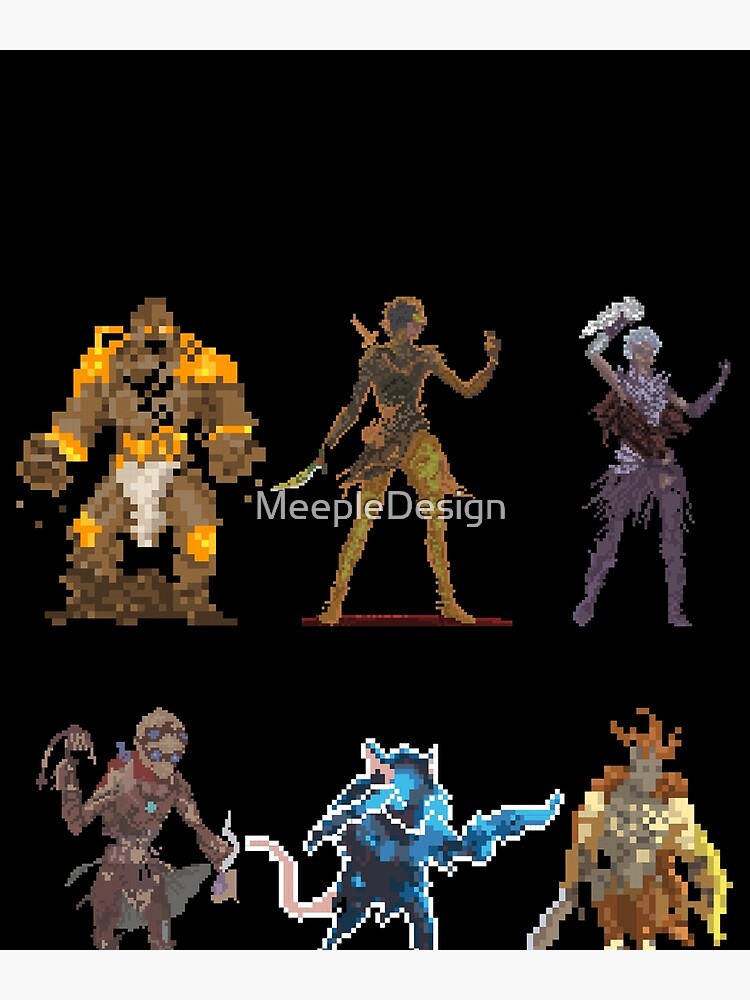 Gloomhaven Starter Characters Pixel Design Board Game Inspired Graphic Tabletop Gaming Postcard By Meepledesign Redbubble