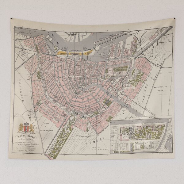 Item preview, Vintage Map of Amsterdam (1878) designed and sold by BravuraMedia.