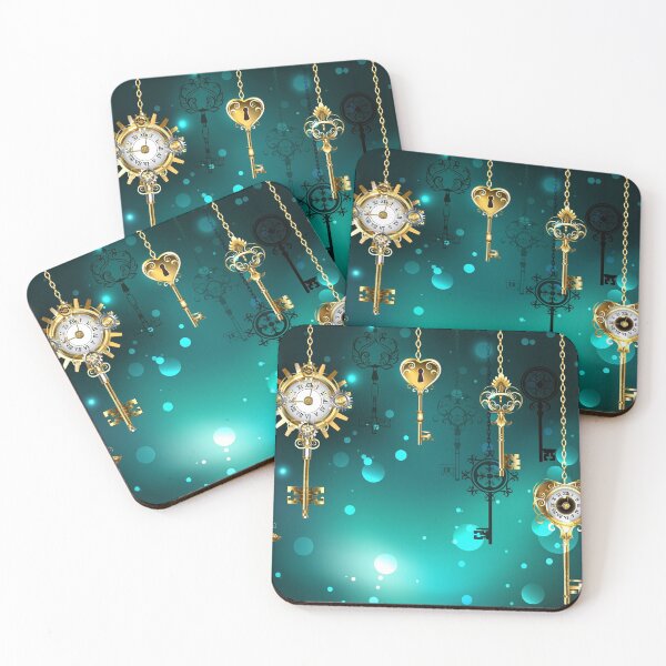 Item preview, Antique Keys on Green Background ( Steampunk ) designed and sold by Blackmoon9.