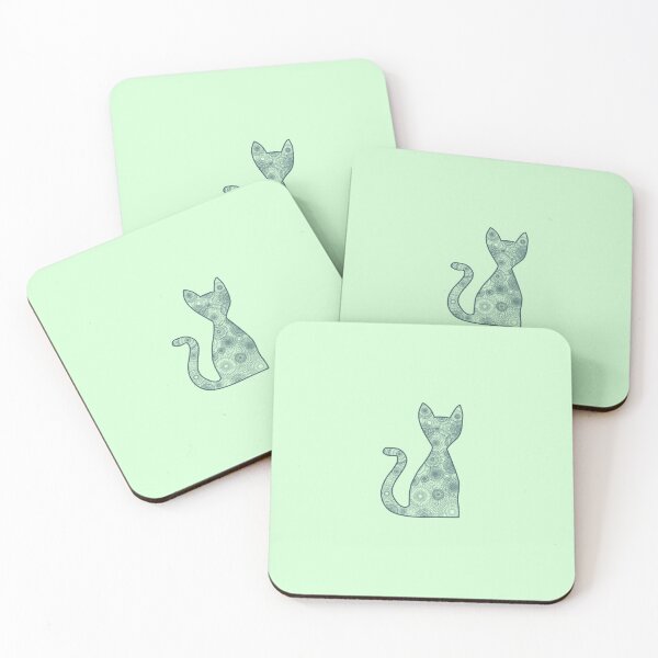 Item preview, Minimalistic cat with mandala pattern designed and sold by CiniArt.