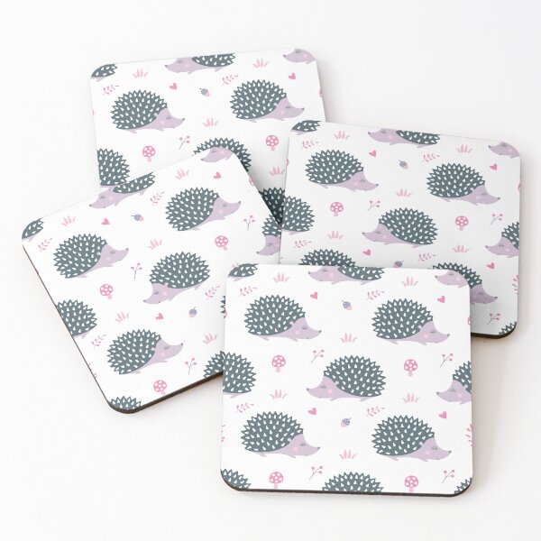 Item preview, Cute Lilac Hedgehog Print on White Background. designed and sold by cgroenewald.