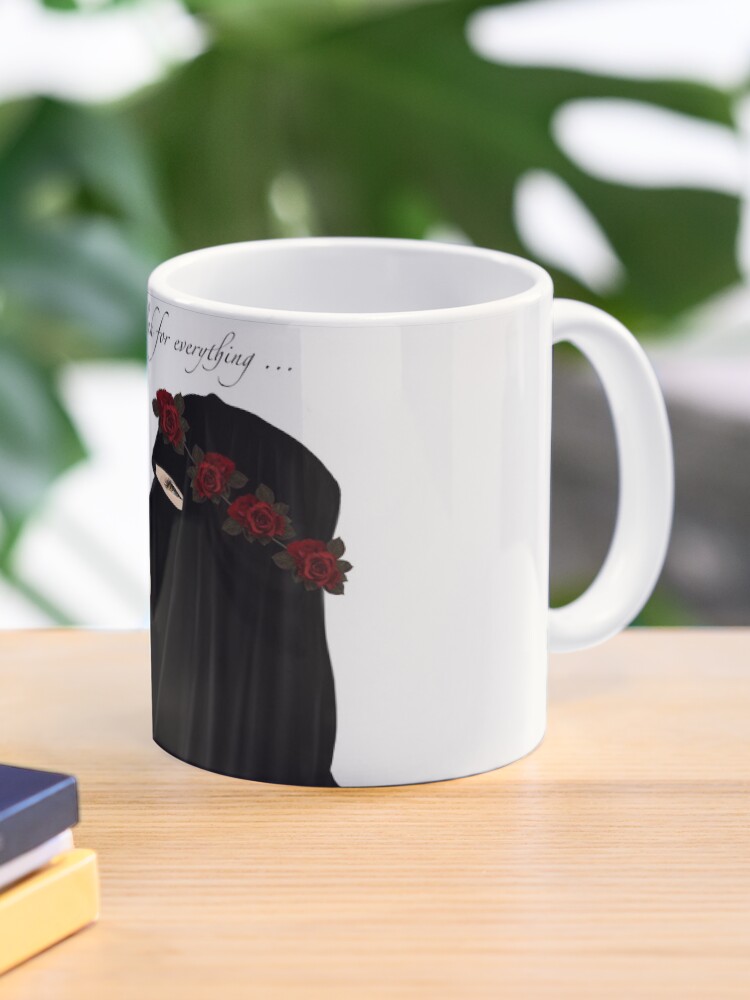 Niqab beautiful girl drawing wearing flowers crown Coffee Mug