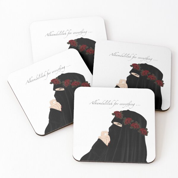 Item preview, Niqab beautiful girl drawing wearing flowers crown  designed and sold by Imanitasong.