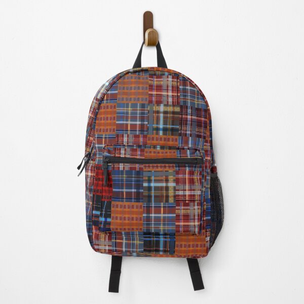 Item preview, Muli Plaid Tile Red Blue Orange Modern Goth designed and sold by jocelynsart.