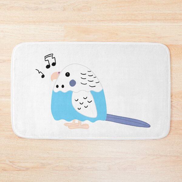 Item preview, Chubby white blue singing pastel budgie designed and sold by Koalaslifestyle.