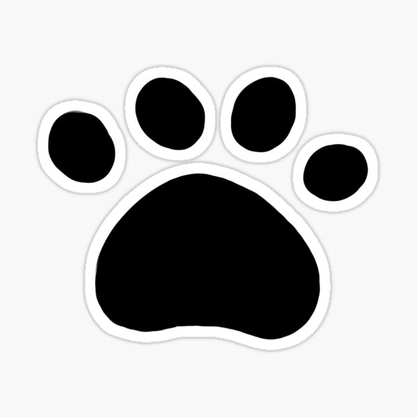 Black Cute Paw Print Sticker