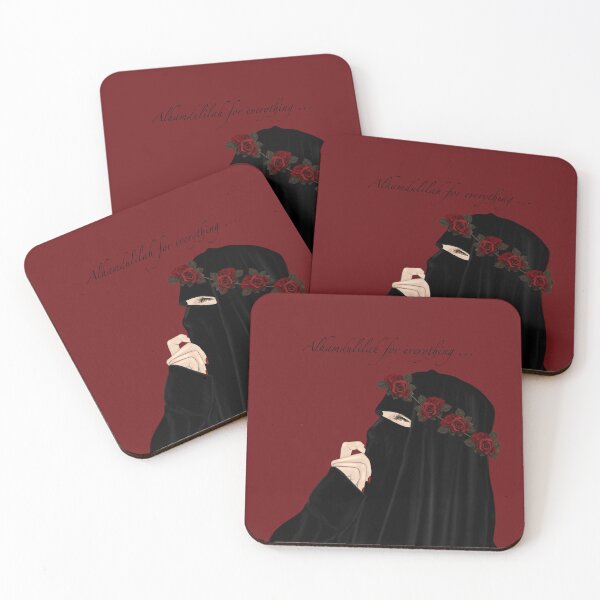 Item preview, Red niqab muhajabah beats girl drawing quote designed and sold by Imanitasong.